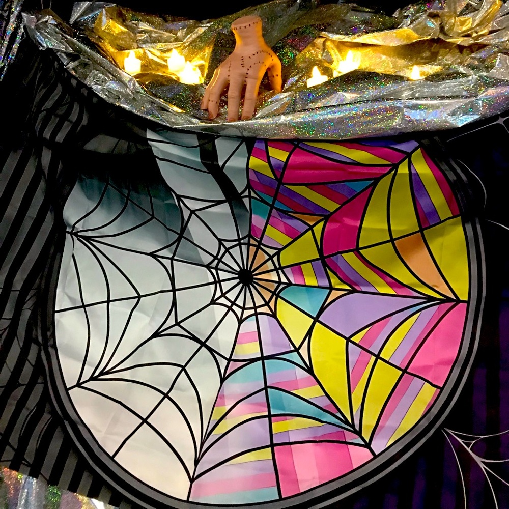 Wednesday Addams Flag/Backdrop and “Thing” Set (VERY gently used) - HOST PICK! 🏆